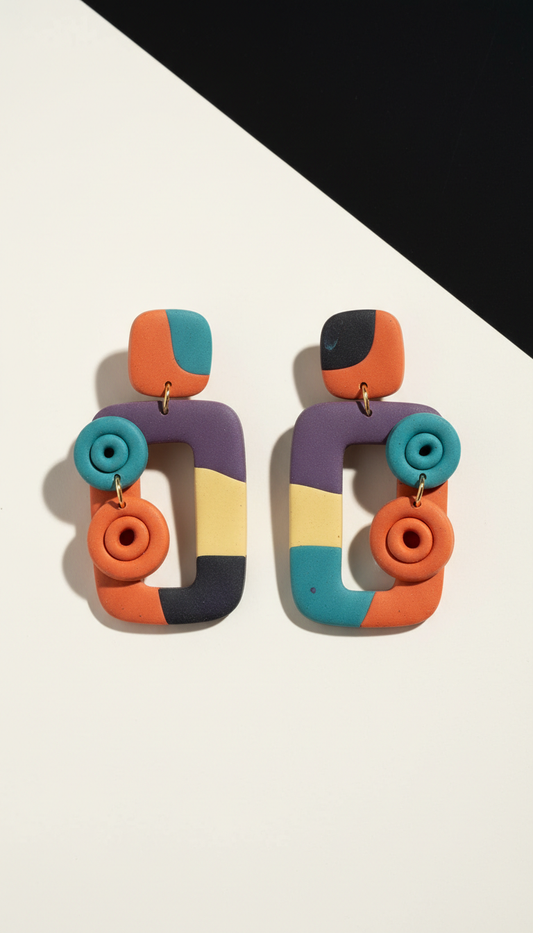 Chunky Polymer Clay Statement Earrings