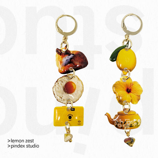 lemon zest earrings (x2)